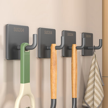 Jiedu household 304 stainless steel kitchen magnetic hook refrigerator side strong magnet no punching door behind the traceless sticky hook