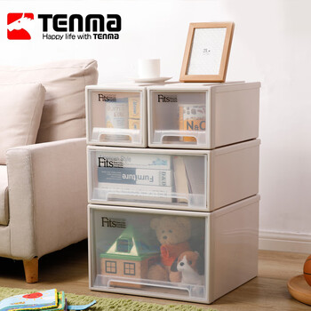 Tenma tianma drawer storage box combined drawer cabinet 45 square pajamas storage box wardrobe clothes storage box khaki color 45*45*20cm 1 piece