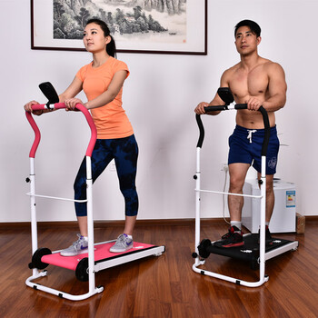 Sudu treadmill home model small indoor foldable home mechanical walking machine mini exercise fitness equipment double wheel blue footless model