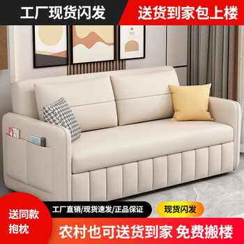 Hassington technology fabric sofa bed dual-purpose foldable small apartment double single retractable sitting and sleeping storage multi-functional storage 1.2 meters 2cm coconut palm + 7cm sponge style with storage