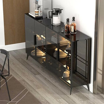 Su zhan sideboard integrated wall cabinet light luxury simple kitchen cupboard living room multi-functional storage rock plate wine cabinet ordinary tempered glass 1.2 meter side panel with light
