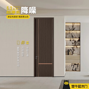 Wooden door modern minimalist bedroom door soundproof door 5.2 cm ultra thick interior door living room study custom door a6-t-08 li ka
