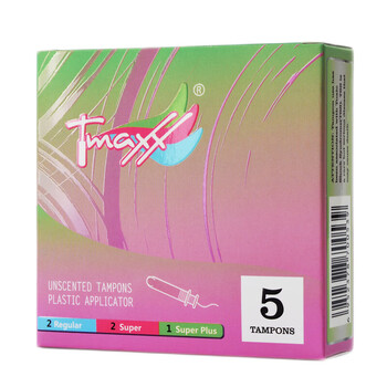 Tmaxx compact short duct tampon swab menstrual tampon swimming sanitary napkin plug-in day and night use mixed pack 5 pieces * 1 box