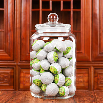 Juhao four seasons glass tea jar tangerine peel storage jar home kitchen grains storage jar dried fruit snacks sealed storage jar 3 liters