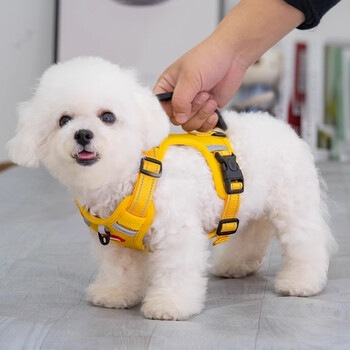 No-pet pet dog leash shiba inu teddy bichon small dog vest-style harness to prevent escape when walking the dog leash yellow (excluding rope) xs size - recommended around 6-11 catties