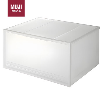 Muji polypropylene storage box drawer type wide width deep translucent