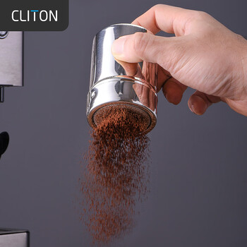 Cliton stainless steel powder spreader fancy coffee cocoa powder sprinkler can coffee latte art mold sugar powder salt shaker powder tube