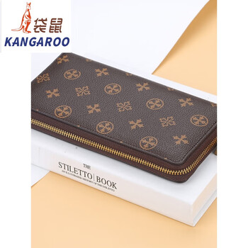 Kangaroo brand women's wallet 2025 chinese valentine's day long wallet multi-functional zipper large capacity hand card holder all-in-one package flagship-n5566 brown collection priority delivery
