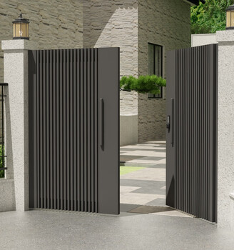 Jin fushun villa courtyard door double door wrought iron country courtyard sub-door single and double opening stainless steel garden community aluminum alloy style 1 (conventional wrought iron / flat)