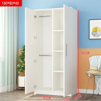 Kaiyu wardrobe solid wood simple home bedroom rental simple panel assembly storage cabinet locker large wardrobe warm white 2 doors 1.8 high 80 wide 40 deep delivered to downstairs and installed by yourself