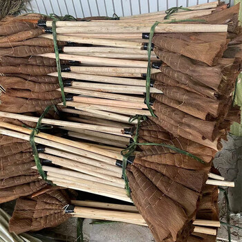 Brown broom old wooden handle brown broom school factory workshop