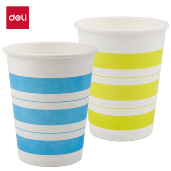 Deli 9560 paper cup (mixed) (50 pieces/bag) 250ml five-star paper 240g paper + 18g pe film