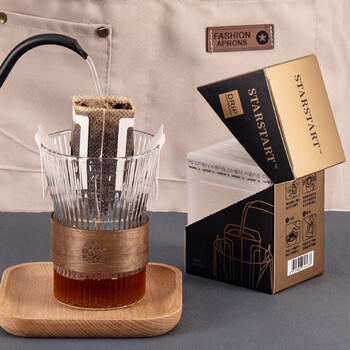 Star-start ear-hanging coffee filter paper funnel hand-brewed coffee filter paper hanging ear filter paper (50 pieces for beginners to try) shoot 3 shots 4