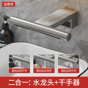 Shengxue (shengxue) fully automatic sensor faucet two-in-one hand dryer bathroom washing and drying machine blower hand dryer commercial sf1201 gun gray --in-wall model-