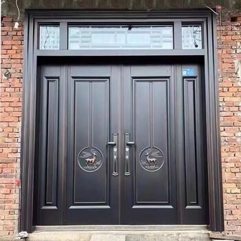 Rural door double door villa door zinc alloy self-built house entry door class a anti-theft door entrance imitation copper door style one