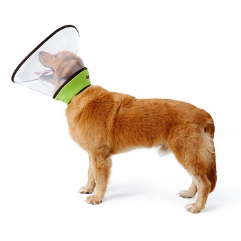 Doglemi dog lengthened and deepened elizabethan collar large dog collar golden retriever alaska anti-bite and anti-lick collar dog green xxxl code (alaska golden retriever large dog)