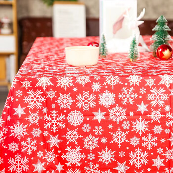 Monkey dafu disposable tablecloth plastic peva printing birthday party christmas tablecloth thickened plastic rectangular christmas style red snowflake 137*274cm 1 piece