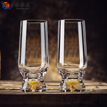 Miaopule german imported high-end high-end ipa beer mug large size high-profile large-capacity crystal glass craft beer mug 1ml gold foil beer mug 335m*2 bottle opener+