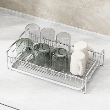 Delwins cup holder tea set dish rack 304 stainless steel storage drain rack kitchen dish rack drain basket fruit basket storage rack