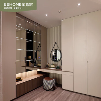 Baiyijia baiyijia light luxury wardrobe cloakroom whole house customized furniture overall bedroom flat door sliding door wardrobe customized