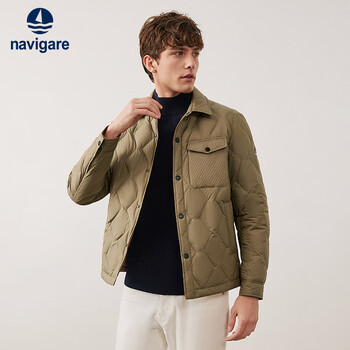 Navikel italian dinghy men's three-proof and water-repellent down jacket light and warm thin jacket 1331604504 mocha l/50