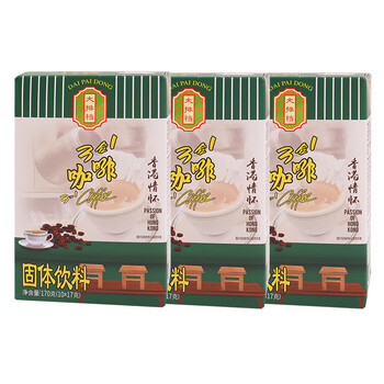 Food stall 3 in 1 instant mandarin duck milk tea hong kong style coffee boxed instant solid drink hong kong style coffee 170g*3 boxes