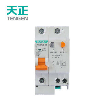Tianzheng electric leakage protection circuit breaker tgbkle air switch 32a frame c/d type leakage value 30ma 2p d20