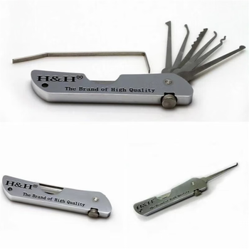 Folding seven-piece lock repair tool set specifications