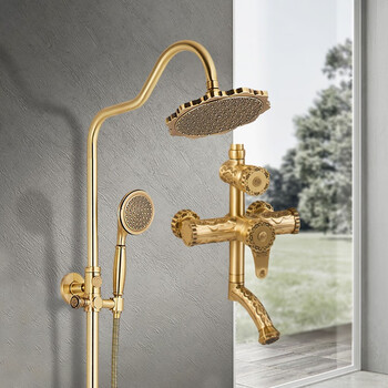 Old coppersmith (ltj) bathroom xiangyun style shower set antique european all-copper faucet supercharged shower head bathroom set retro shower