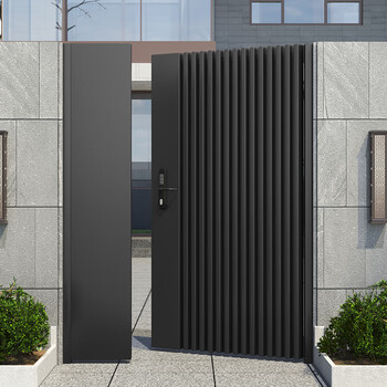 Qilicai aluminum alloy villa courtyard door wrought iron stainless steel fence electric single and double door outdoor yard garden door gate contact customer service to see more styles