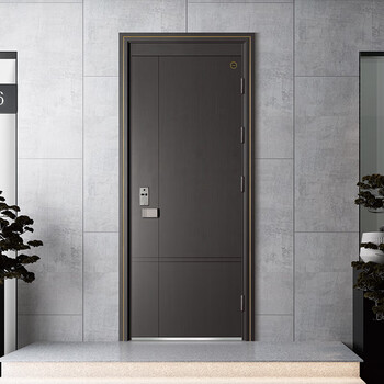 Jinjiawei door industry (g27 shiyue) class a simulated wood grain entrance door embedded smart lock supports private customization g27 shiyue single door