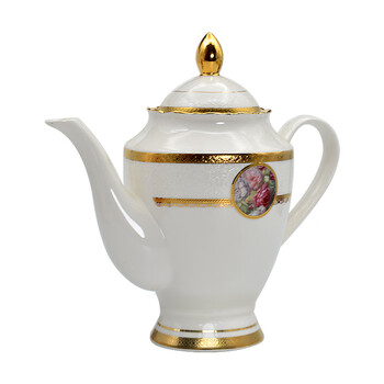 European ceramic coffee cup and saucer set, afternoon tea set, exquisite complete set, light luxury gift box for home use, teapot and rose appointment