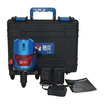 Tengya level high-precision infrared strong light blue light thin line green light indoor and outdoor laser 12-line floor-mounting meter tengya 5-line level (two batteries and one charge)