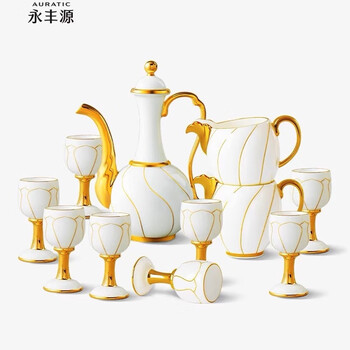 Yongfengyuan national porcelain yongfengyuan shengshi magnolia 12-piece ceramic wine set light luxury wine bottle small capacity wine glass