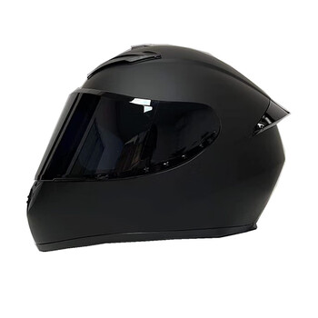 Hemont 3c certified motorcycle helmet, national trend, universal for all seasons, men's and women's full-face motorcycle helmet with bluetooth headset, pure matte black - with black mirror, please note l when changing to transparent mirror