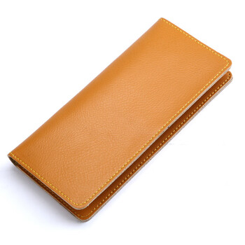 Mutuo selects high-quality genuine cowhide simple women's wallet, fashionable and functional wallet, long clutch bag, wallet card holder, yellow