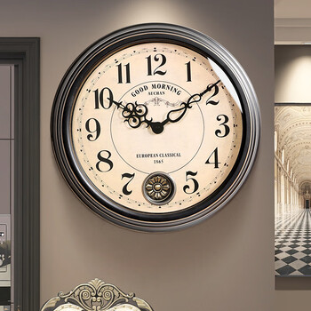 Seven seconds impression seven european-style wall clock 2026 new light luxury high-end home living room creative high-end silent clock wall-mounted watch european-style digital model