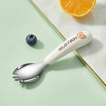 Worthbuy baby spoon children learn to eat training chopsticks spoon fork toddler 236 years old practice elbow feeding tableware straight fork and spoon