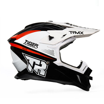 Tr off-road helmet motorcycle men's competition mountain bike trail helmet riding rally downhill full helmet off-road motorcycle equipment black and white orange 2xl