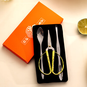 Onlycook crab eight-piece crab-eating tools, food-grade crab eating and dismantling special crab claws and crab-clipping needles, three-piece gift carton set