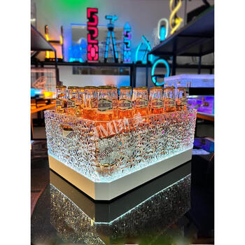Upgraded ice pattern wine frame bar luminous ice bucket custom logo ktv party creative acrylic beer frame diamond pattern colorful