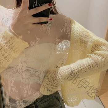 Taoyiyou (taoyiyou) half turtleneck lace bottoming shirt for women spring and autumn new style mesh long-sleeved style inner with slim gauze shirt top trendy white one size