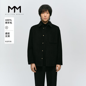 Mai meng mm mai meng men's 24 winter new loose casual short coat woolen coat 9fa110641 black l
