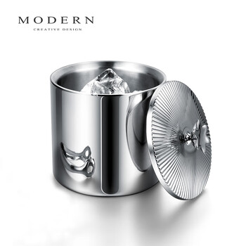 Modern delicate lifel modern light luxury creative champagne bucket red wine chilled double-layer ice bucket ice storage bucket stainless steel commercial ice bucket with lid