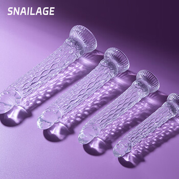 Snailage extra long suction cup dildo shaped masturbation device adult supplies male sex stick goddess back court butt plug sex toy sakura pink m size (thickness 3.4cm long 23cm)
