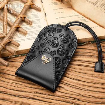 Dürr cowhide car key bag women's cowhide large capacity key bag simple remote control storage bag men's key buckle black
