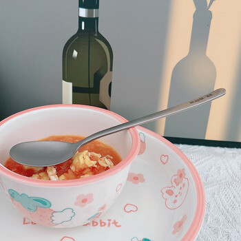 Labton pure titanium spoon thickened long handle titanium spoon spoon spoon soup spoon coffee spoon portable outdoor tableware medium pure titanium spoon