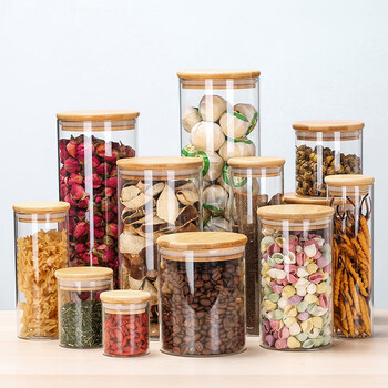 Yitelan storage jar high borosilicate sealed jar glass bottle kitchen storage bottle tea jar snack dry goods grain jar no. 1 100ml diameter 5.5x height 7cm