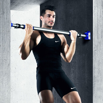 Manying household door horizontal bar indoor children's punch-free wall pull-up device single pole home fitness equipment wj stainless steel + anti-slip protection device 76-96cm