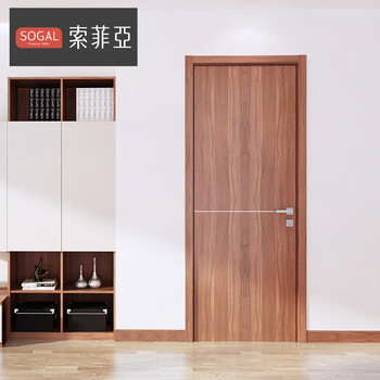 Sophia wooden door package aluminum door kitchen and bathroom door paint-free solid wood composite bedroom door single opening interior door yuan/昘 single opening door door leaf + door cover